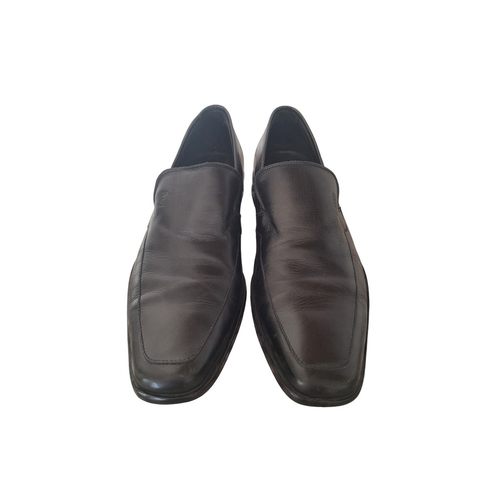 Hugo Boss Men's Black Leather Loafers Shoes Size US 9